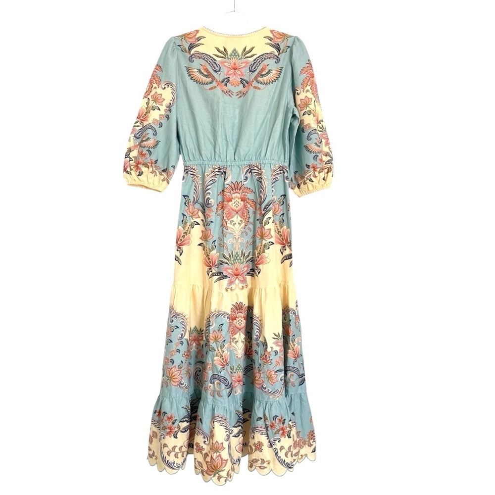NWT Farm Rio Butter Yellow Boho Beauty Maxi Dress S NWT - Picture 10 of 13